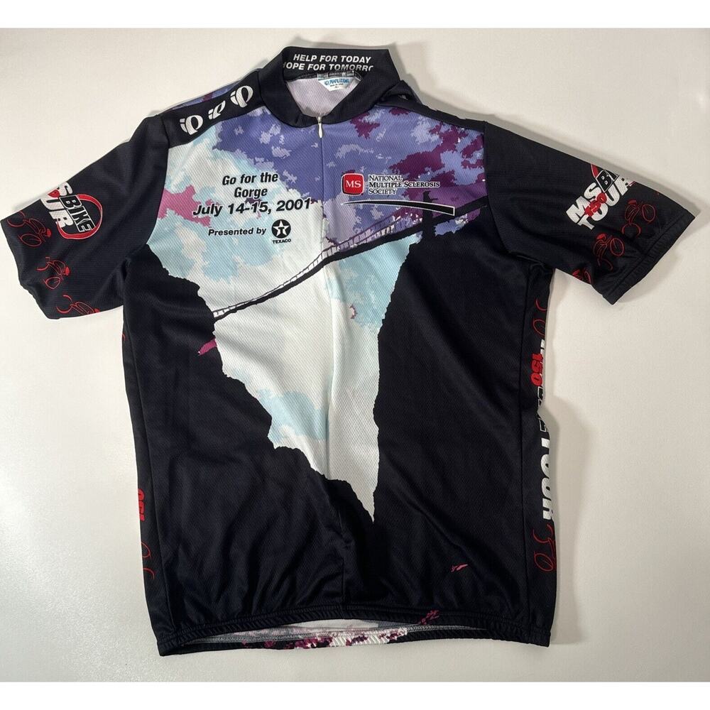Vintage Go For The Gorge 2001 Colorado Cycle Cycling BIKE JERSEY Mens XL
